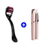 Dermaroller Derma System 540 Agulhas 0,5mm + Depiladores Indolor Para Sobrancelhas Flawless Brows - Derma / flawless