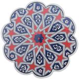 Descanso de Panela em Cerâmica Flor Azul/Vermelho - Turquia