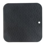 Descanso de panela quadrado de silicone 17 x 17cm preto - niazitex