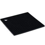 Descanso de Panela Quadrado De Silicone Preto 17x17 Weck