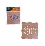 Descanso De Panela Quadrado Mdf Peixe Vazado 14,5Cm - Fu xing