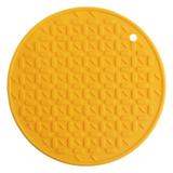 Descanso de panela redondo de silicone amarelo / niazitex