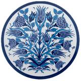 Descanso de Panela Redondo em Cerâmica Turca - Flor Azul - Turquia
