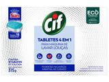 Detergente Tablete Lava-Louças Cif - Tabletes 4 em 1 315g