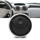 Difusor Ar Central Lateral Painel Logan 07 a 13 Sandero 07 a 14 Duster 11 a 15 Preto com Aro Branco - Nat