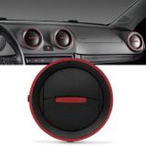Difusor de Ar Central Lateral Painel Gol Voyage Saveiro G6 13 a 16 Preto com Aro Vermelho com Aletas - Nat