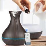 Difusor De Aromas Umidificador de Ambientes Elétrico 7 Cores Leds 400ml Controle Remoto - Miramart
