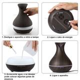 Difusor Elétrico Ultrassônico Led 400ml Marrom - Diffuser