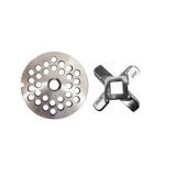 Disco 6mm e Cruzeta Inox Boca 8 - Kit para Moedor de Carne Boca 8 - Picelli