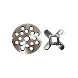 Disco 8mm e Cruzeta Inox Boca 8 - Kit para Moedor de Carne Boca 8 - Picelli