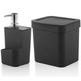 Dispenser 650ml Detergente Lixeira 2,5 Litros de Pia - Preto - Ou