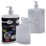 Dispenser Abraço 600ml Sobre A Pia Branco Com Rodinho Coza.