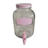 Dispenser para Bebidas em Vidro 3,7L Rosa Glass Urban