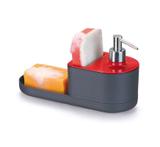 Dispenser para Detergente Com Porta Esponja e Sabão Vermelho - Arthi