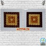 Dois Quadros em Triângulos 3D Invertidos com Moldura Vidro Laca Branco - Artesaos nacionais