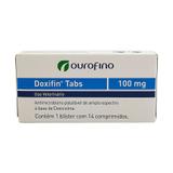 Doxifin Tabs 100mg 14 comprimidos Ouro Fino Cães Gatos Antibiótico - Ouro fino pet