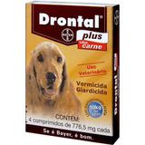 Drontal Plus Sabor Carne Cães até 10Kg 4 comprimidos - Bayer