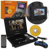 DVD Player Automotivo Portátil Multilaser AU710 7" USB MP3 MP4 Função Game Controle Joystick Bivolt