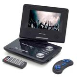 Dvd Player Portátil Multilaser com Tela Giratoria Preto - AU710