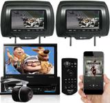 DVD Player Retrátil Pioneer AVH-Z7180TV Tela 7" TV Bluetooth USB Auxiliar 2 Encosto Cabeça Câmera