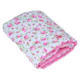 Edredom Fofura Dupla Face - Rosa Poá e Floral - Amour pet