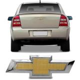 Emblema Chevrolet Tampa Traseira Celta Prisma 2012 Sonic Astra 2003 Dourado Borda Cromada - Prime
