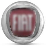 Emblema Fiat Cromado Logo Vermelha Porta Malas Encaixe Perfeito Acabamento Impecável 7,5 CM - Super auto