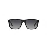Emporio Armani EA4033 5229T3 Preto Emborrachado Lente Polarizada Cinza Degradê Tam 56
