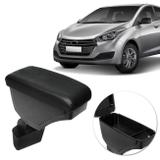 Encosto Descanso Braço Apoio HB20 Hatch Sedan HB20X 13 a 20 Preto Couro Ecológico Porta Copos - Nat