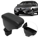 Encosto Descanso de Braço Apoio Honda City 2015 a 2018 Preto Couro Ecológico Encaixe Porta Copos - Nat