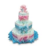 Enfeite Bolo de Fraldas Poá Rosa e Azul para Chá de Bebê - Festabox