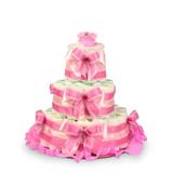 Enfeite Bolo de Fraldas Poá Rosa para Chá de Bebê - Festabox
