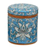 Enfeite de Porcelana Decorativo Potiche Redondo Floral - Mabruk