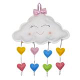 Enfeite de Porta Feltro Nuvem Corações Chuva de Amor - Mais que baby