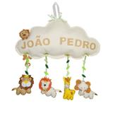 Enfeite de Porta Feltro Palha Safari Personalizado com Nome - Mais que baby
