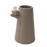 Enfeite Decorativo Vaso com Pássaro Resina Branco 15x10x10cm - Maisaz