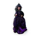 Enfeite Halloween Bruxa Pequena de Chapéu Roupa Roxa 54x18cm - Cromus