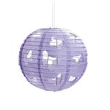 Enfeite Lanterna Japonesa Redonda Borboleta Vazada Lilás 30cm Cromus