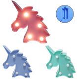 Enfeite luminoso com 5 leds cabeca de unicornio de plastico colors 15,5x9cm a pilha - 20 comercial