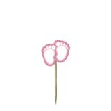 Enfeite Palito para Decorar Chá de Bebê Pezinho Rosa 10 unidades Duster - Festabox