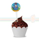Enfeite Palito Topper Pick para Cupcake e Doces Galinha Pintadinha 10 unidades - Festabox