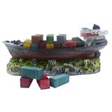 Enfeite Para Aquário Navio Contêiner - Aquária