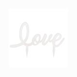 Enfeite para Topo de Bolo "Love" Branco Casamento Cromus