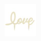 Enfeite para Topo de Bolo "Love" Creme Casamento Romântico Cromus