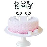 Enfeite para Topo de Bolo Panda Baby 03 unidades Festcolor - Festabox