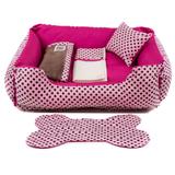 Enxoval Cama Pet Cachorro Gato Dupla Face Lola - EGG - Rosa Poá Pink - Senhor bicho