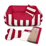 Enxoval Cama Pet Cachorro Gato Dupla Face Lola - G - Listras Vermelho - Senhor bicho