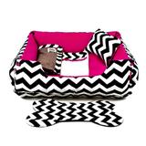 Enxoval Cama Pet Cachorro Gato Dupla Face Lola - M - Chevron Pink - Senhor bicho