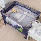 Enxoval Para Berço Desmontável Coleção Elefantinho Cinza e Amarelo - Bruna baby enxovais