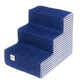 Escada Para Pet Com 3 Degraus Azul E Xadrez Fábrica Pet